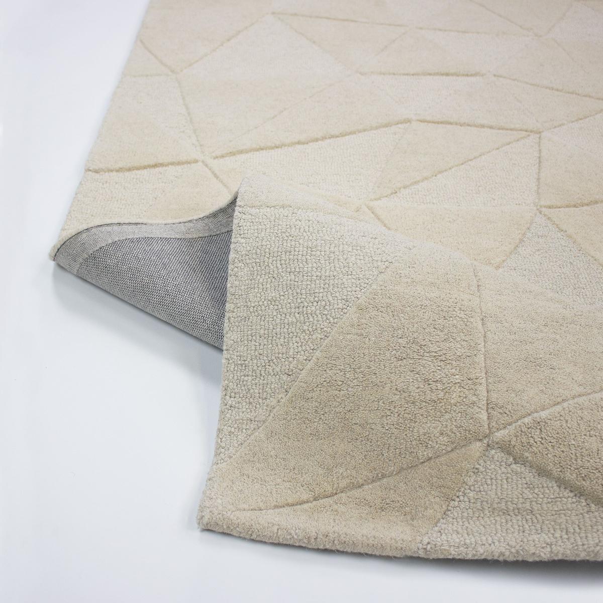WOLLTEPPICH DEBEN, geometrisch, Natur, Ø 160 cm - Beige, Textil (160/160cm) - KADIMA DESIGN
