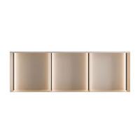 METALLREGAL QUADRO II mit LED-Beleuchtung - Kaschmir/Eiche Artisan, Holzwerkstoff (33/99/20cm) - Lookway