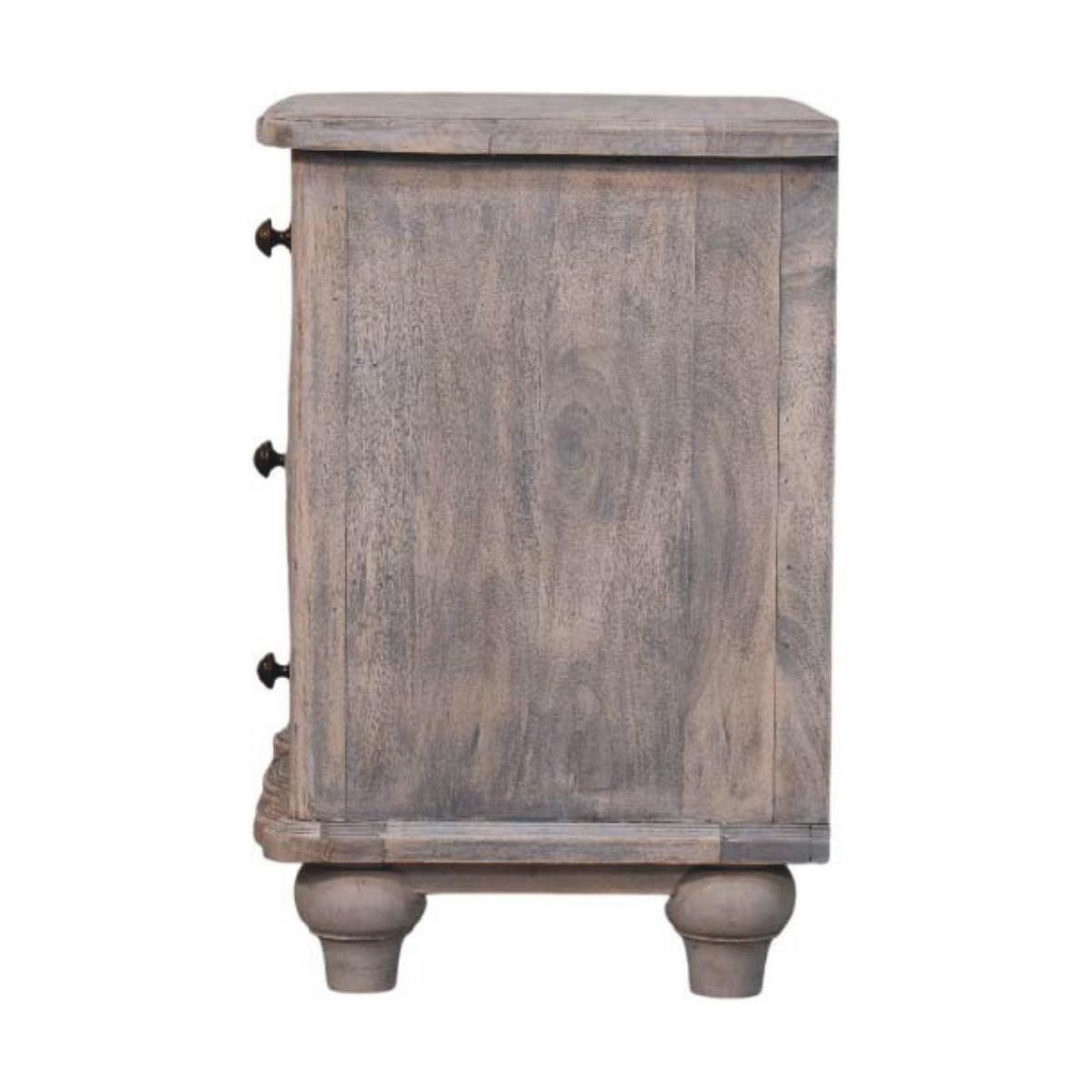 NACHTTISCH mit Acid-Wash-Finish, 3 Schubladen, grau - Grau, Holz (55/63/40cm) - Artisan Furniture