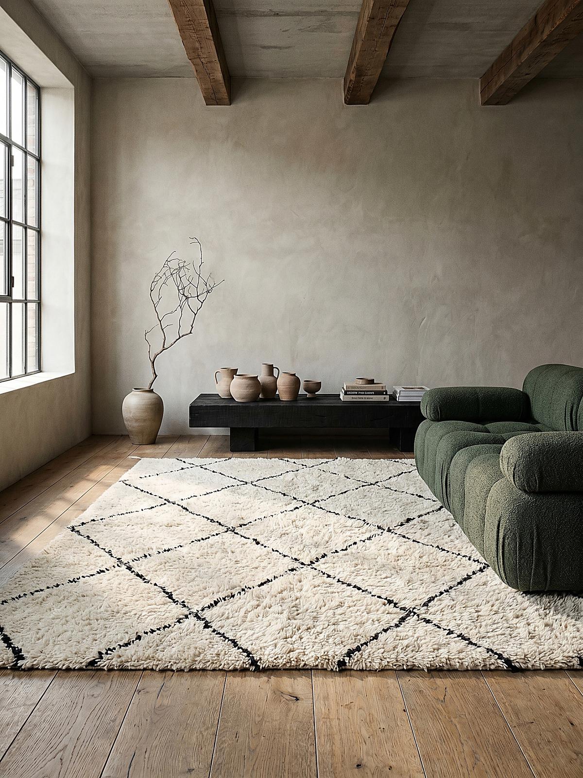 HOCHFLORTEPPICH Berber ATRIO Polypropylen Creme-Schwarz 200 x 290 cm - Multicolor, Textil (200/290cm) - KADIMA DESIGN