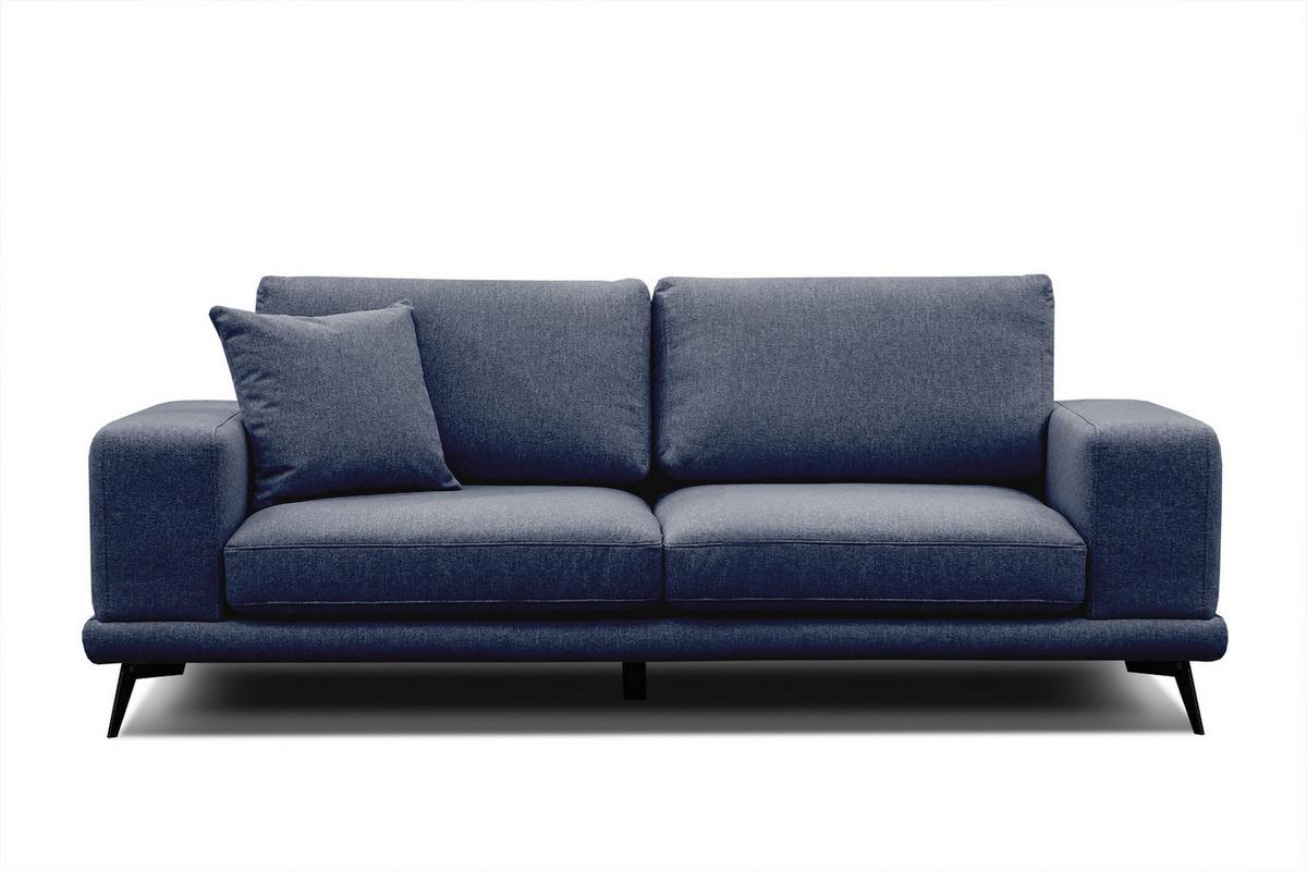 SOFA MEDIOLANE 3-Sitzer, dunkelblau - Dunkelblau, Holzwerkstoff/Textil (233/87/96cm) - Wozimo