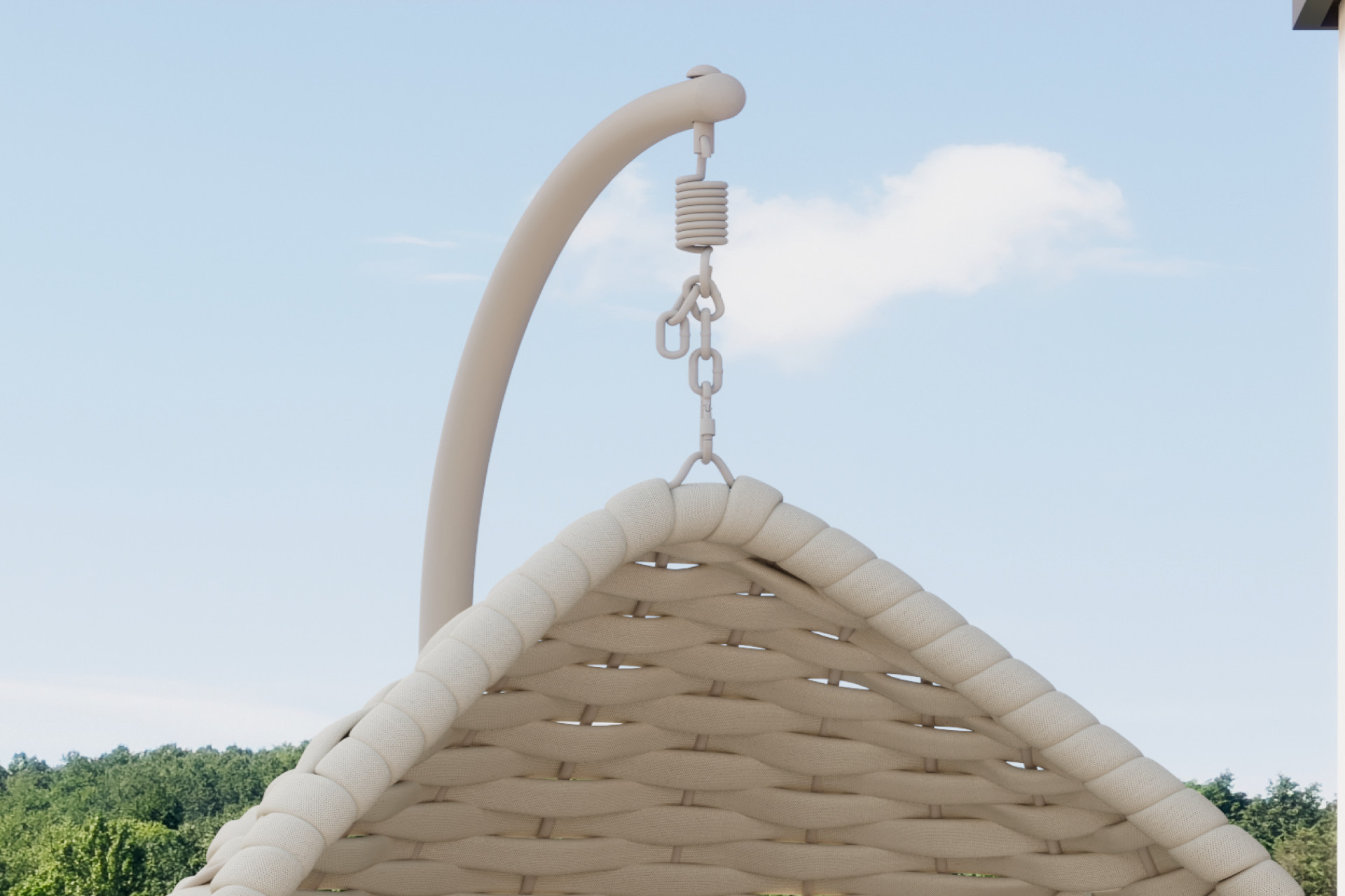 Hängesessel Gestell Stahl pulverbeschichtet Creme 