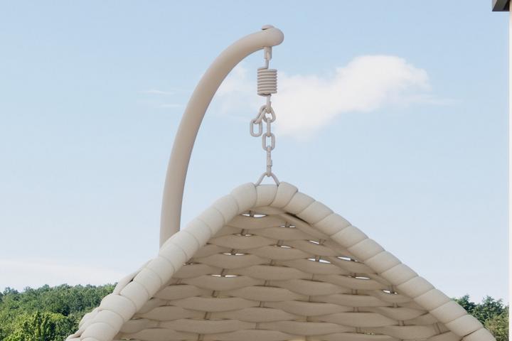 Hängesessel Gestell Stahl pulverbeschichtet Creme