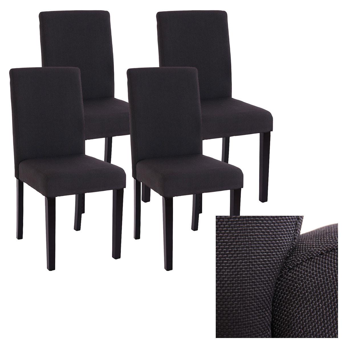ESSZIMMERSTUHL Schwarz, Dunkelbraun 4er-Set - Dunkelbraun/Schwarz, Textil (43/90/56cm) - MCW