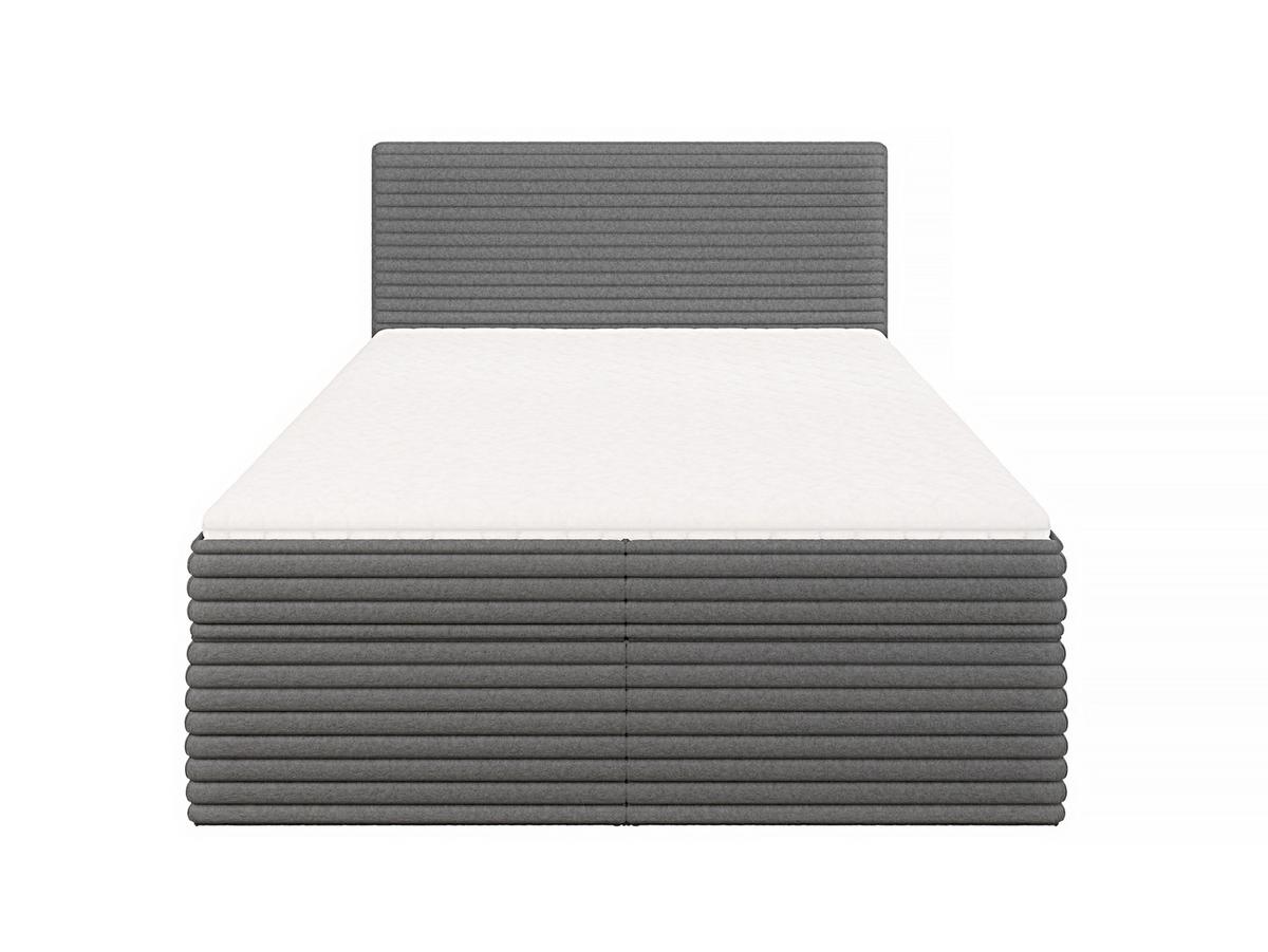 BOXBETT Roma 140/200 cm Dunkelgrau Plüschcord - Dunkelgrau/Schwarz, Holz/Kunststoff (140/200cm) - S-Style Möbel