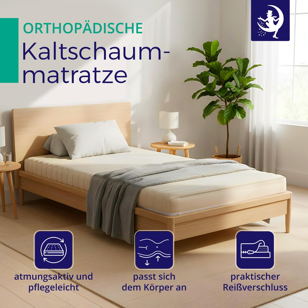 JUGENDMATRATZE 140x200 cm – Kaltschaummatratze H3 mit waschbarem Bezug - 11cm Höhe - Weiß, Textil (140/200cm) - Mister Sandman