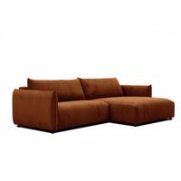 ECKSOFA TAUER 5-Sitzer, orange - Schwarz/Orange, Holzwerkstoff/Kunststoff (292/174cm) - Wozimo