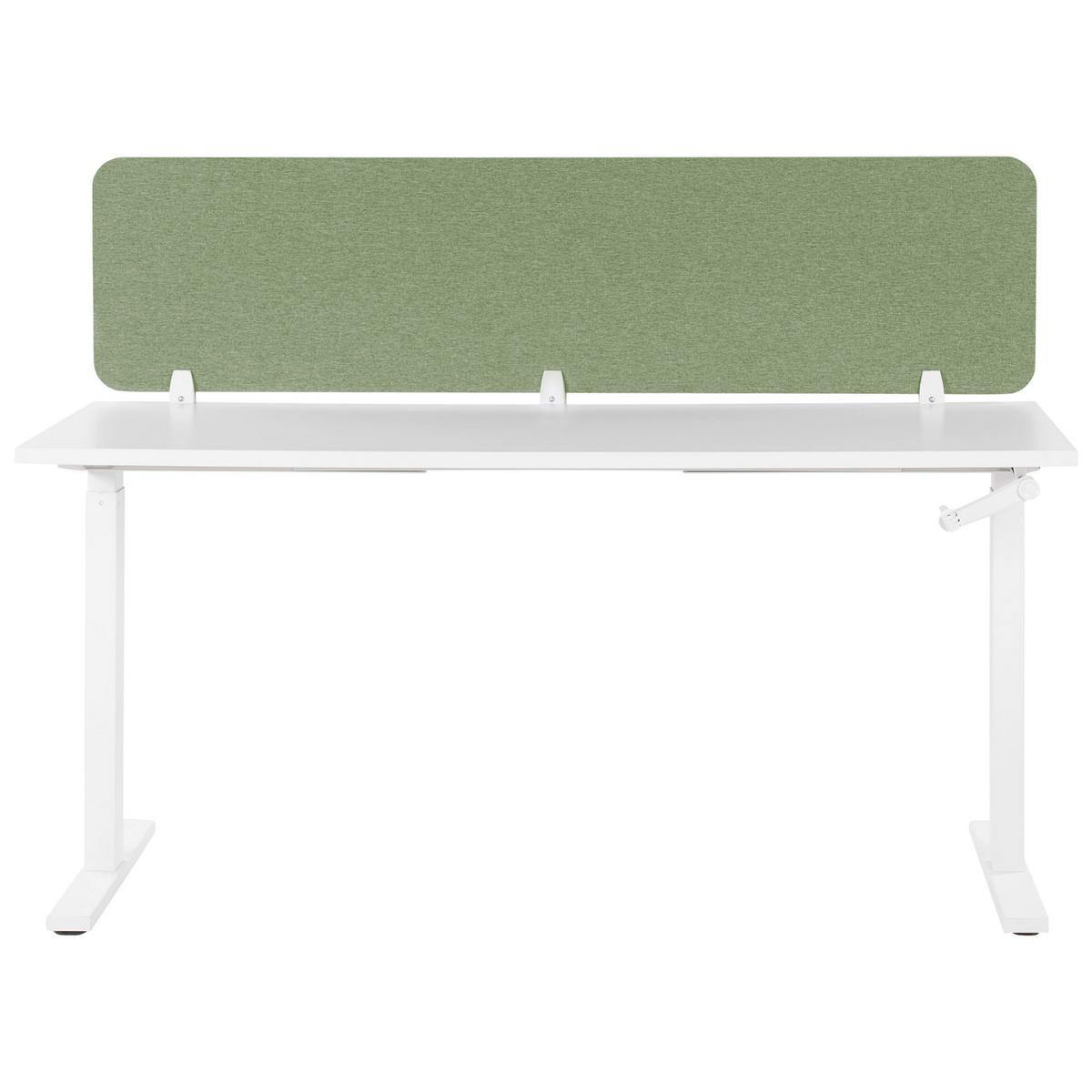 SCHREIBTISCHTRENNWAND 180 x 40 cm Hellgrün Wally - Grün, Textil (180/40/2cm) - Beliani
