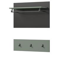 GARDEROBENPANEEL Salbei grün und grau, Set 2-teilig, 80 cm, Cooper - Salbeigrün, Holzwerkstoff (80/73/27cm) - Inn.Furn