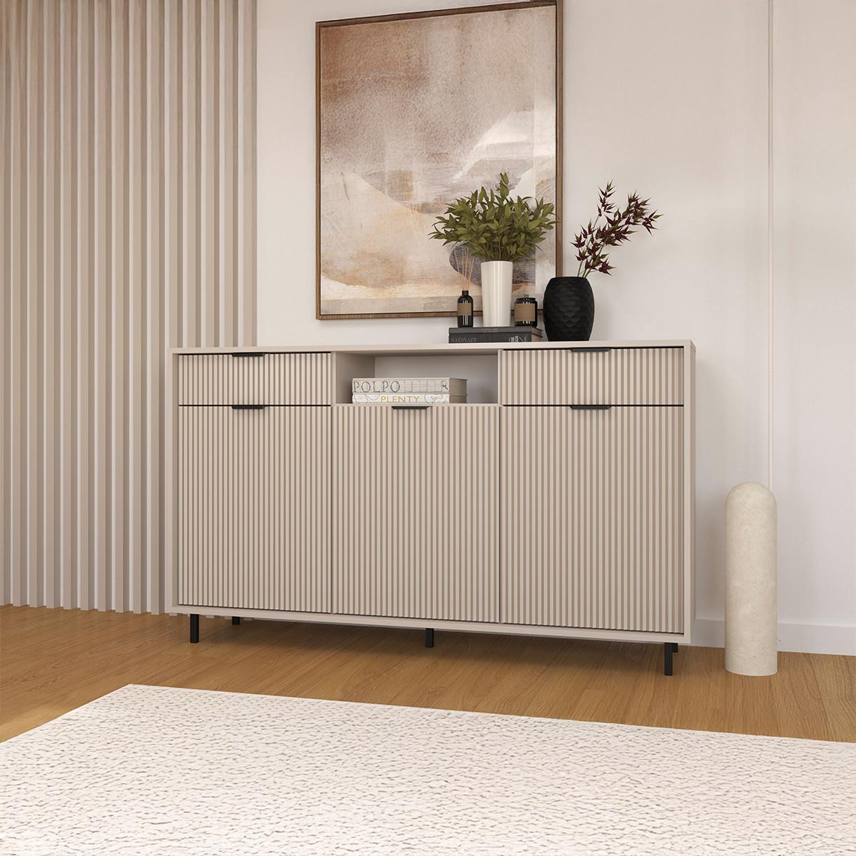 SIDEBOARD Soly Kaschmir - Beige, Holzwerkstoff (153.4/89.7/40.3cm) - Petits-meubles