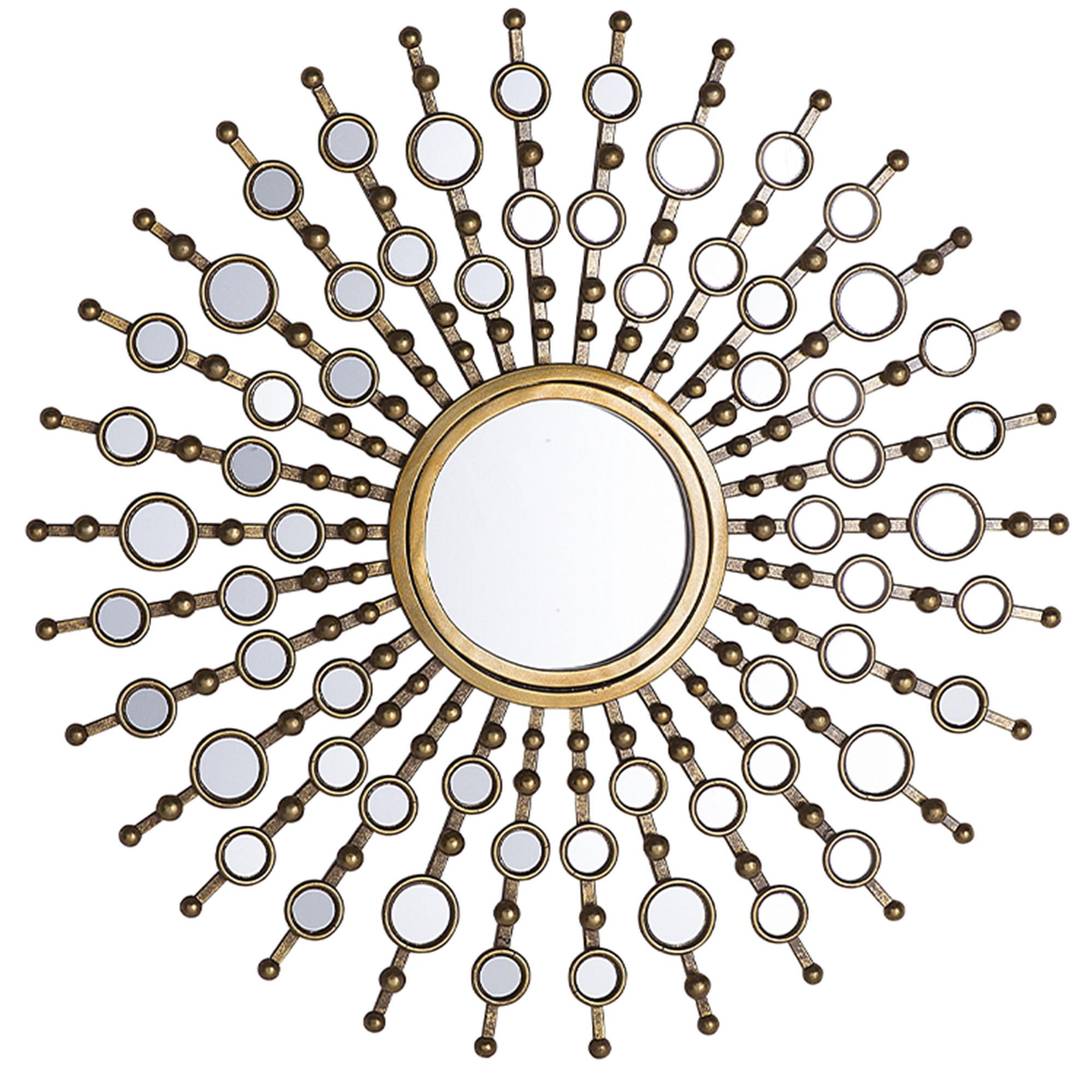WANDSPIEGEL gold Sonnenform 70 cm Blois - Goldfarben, Metall (70/70/3cm) - Beliani