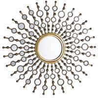WANDSPIEGEL gold Sonnenform 70 cm Blois - Goldfarben, Metall (70/70/3cm) - Beliani