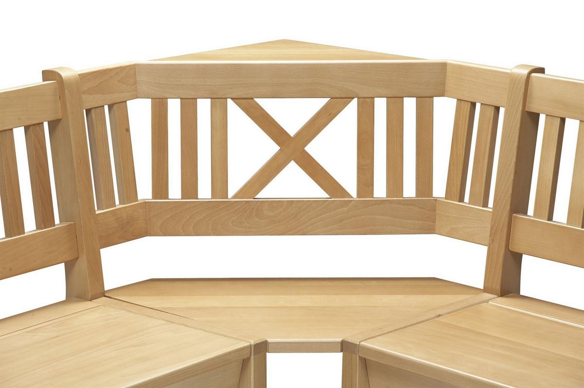 ECKBANK Deborah 135 x 135 x 87 Massivholz Buche lackiert - Buchefarben, Holz (135/135cm) - 58aufmkessel