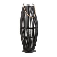 LATERNE Schwarz Tahiti - Schwarz, Holz (27/72/27cm) - Beliani