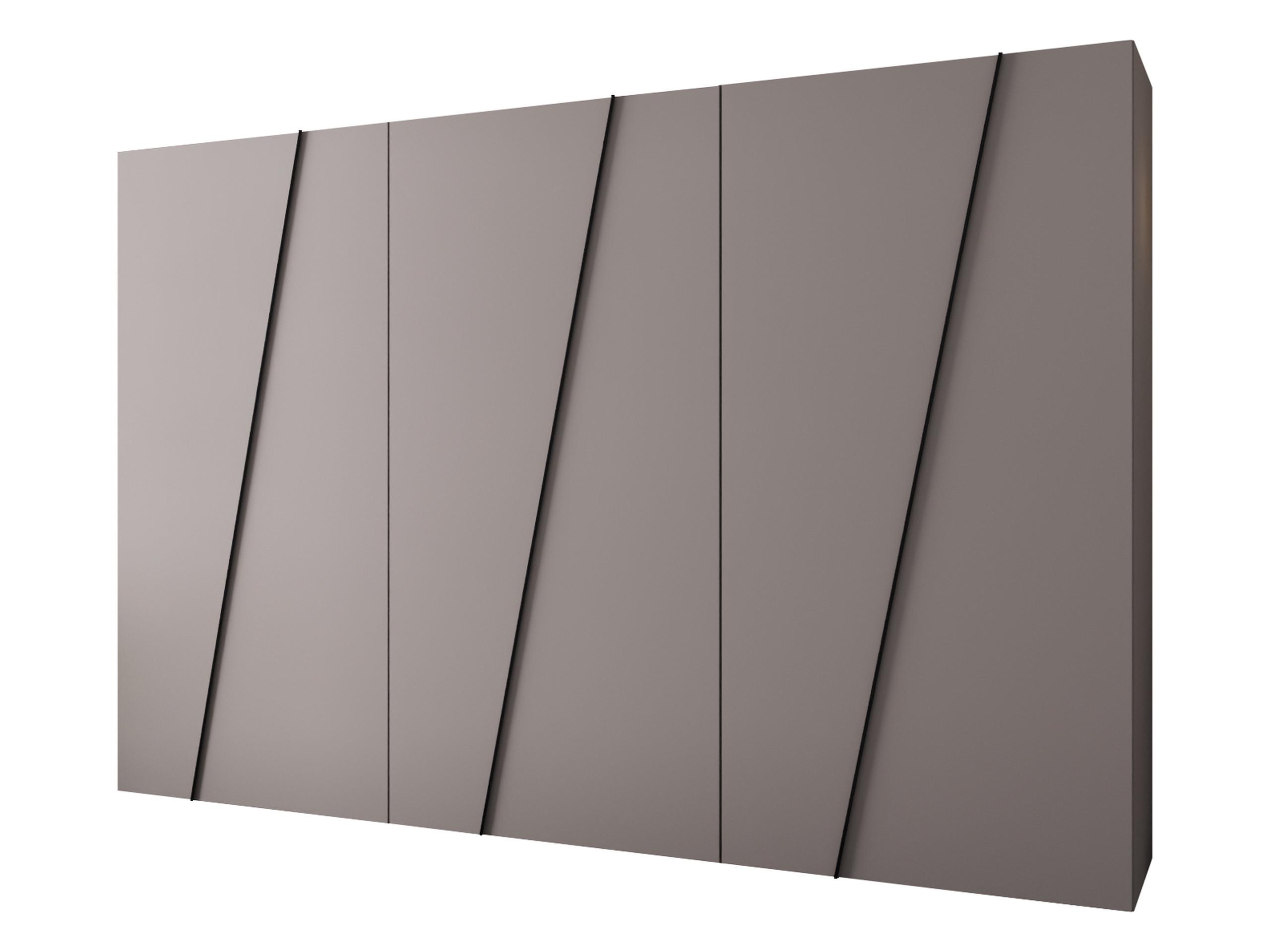 DREHTÜRENSCHRANK Zen 300 cm - Kaschmir/Schwarz, Holzwerkstoff/Kunststoff (300/202/50cm) - MIRJAN24