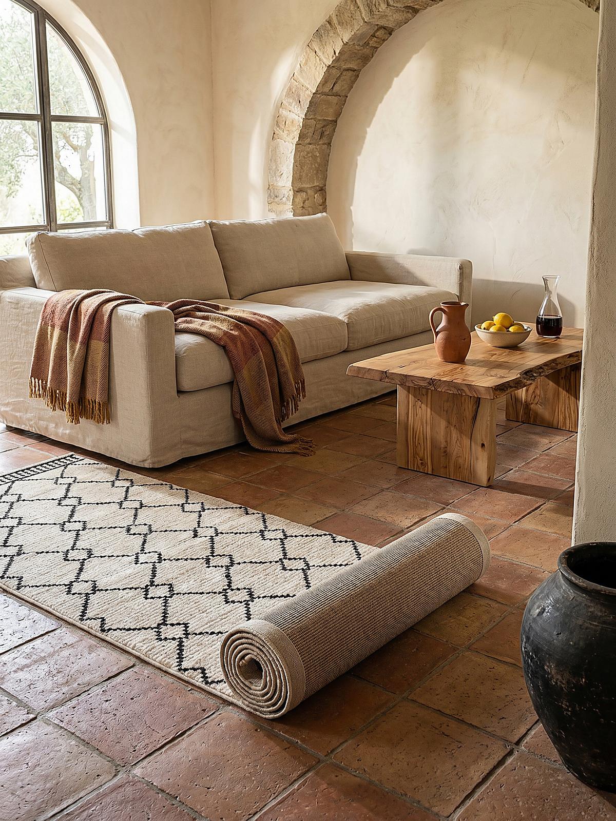 KURZFLORTEPPICH PERRAN, im Berber-Stil, Weiß, 80 x 230 cm - Weiß, Textil (230/80cm) - KADIMA DESIGN