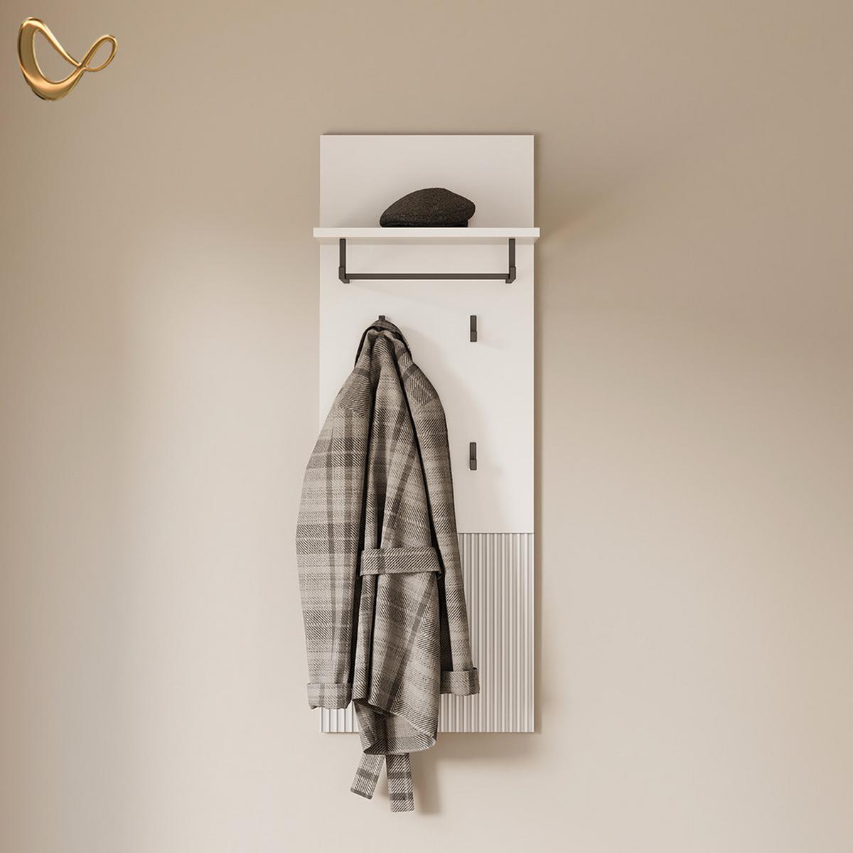 WANDGARDEROBE Aterno Weiß 43 x 120 cm - Weiß, Holzwerkstoff (43/120/27cm) - Livinity®