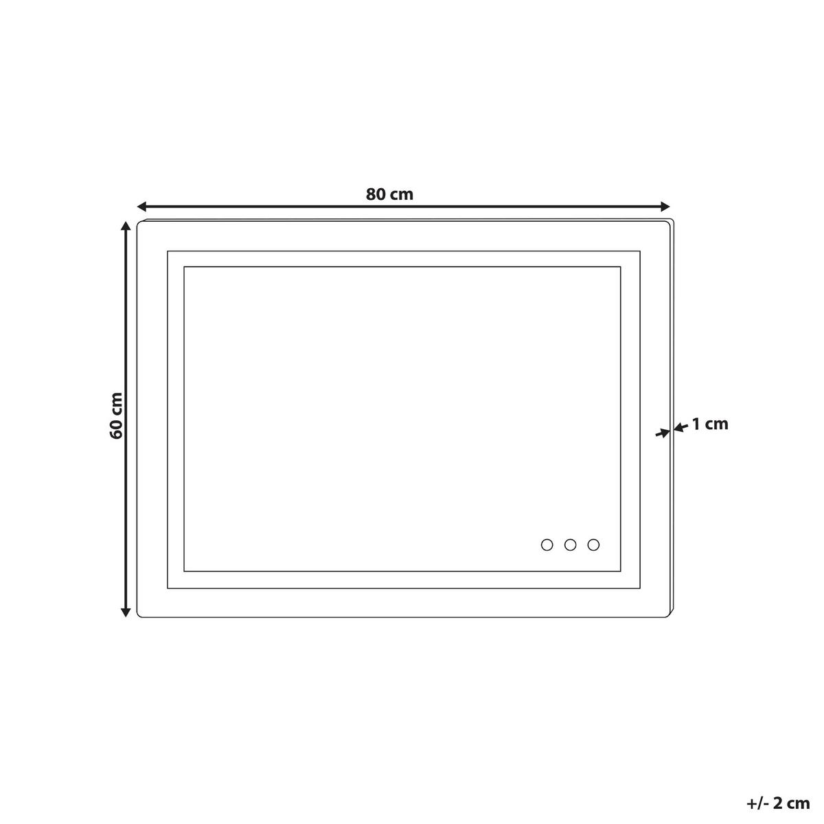 LED-BADEZIMMER-SPIEGEL 80/60 cm Silber Prenois - Silberfarben, Glas (80/60/4cm) - Beliani