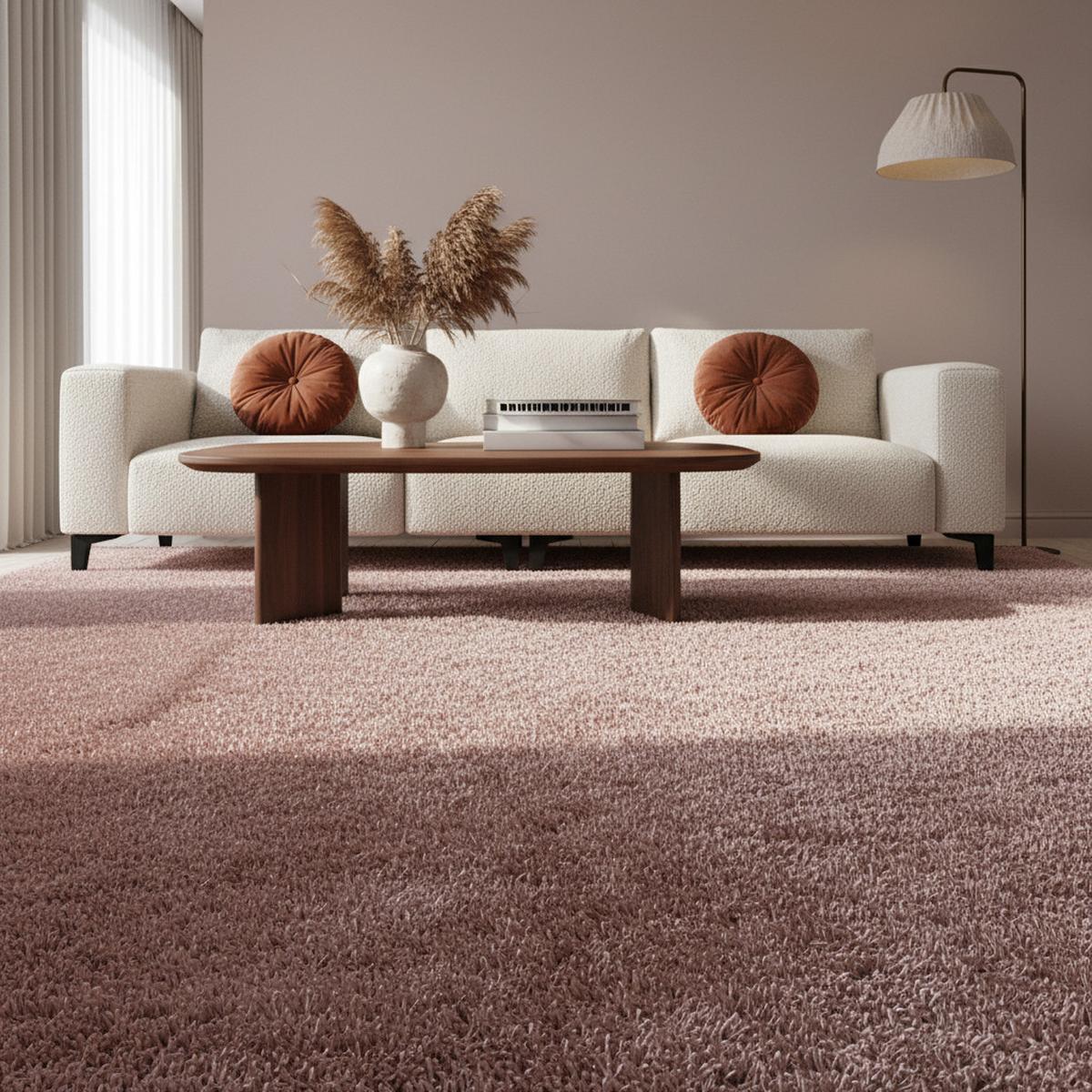 TEPPICH Hochflor SPREE in Rosa, einfarbig, 140 x 200 cm - Rosa, Textil (200/140cm) - KADIMA DESIGN