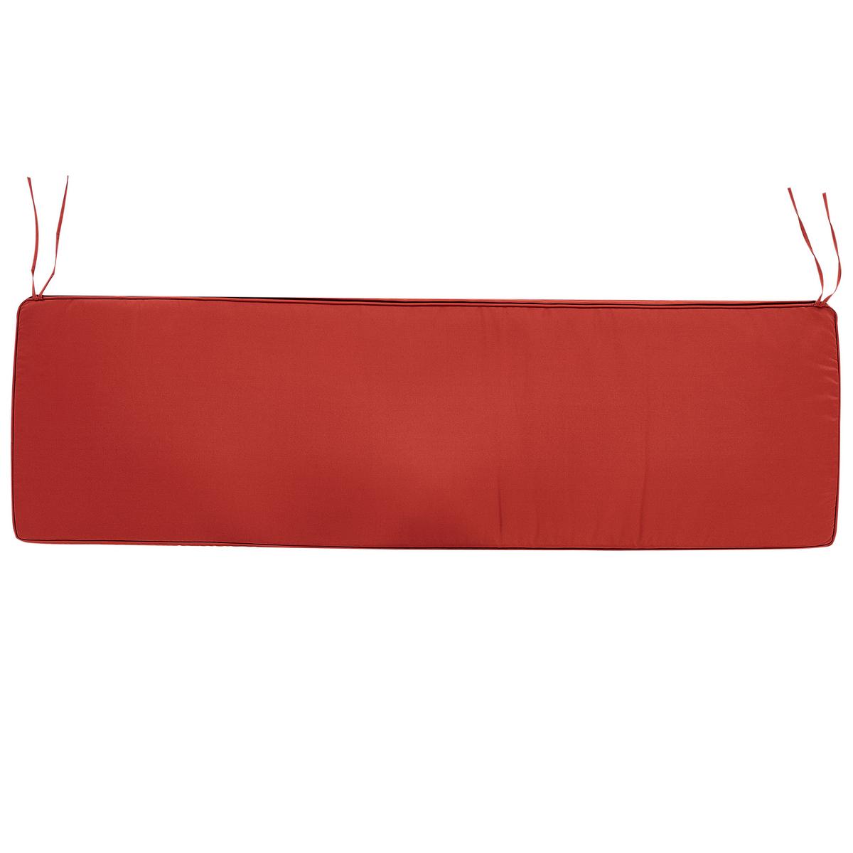 GARTENBANK 3-Sitzer Heller Holzfarbton Vivara - Hellbraun/Rot, Holz (180/88/56cm) - Beliani