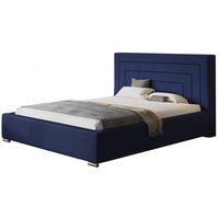 POLSTERBETT Nizza mit Kopfteil, 120x200 cm, Doppelbett mit Bettkasten und Lattenrost aus Holz, Strukturstoff Blau - Blau, Holz/Textil (120/200cm) - Alpi-Möbel