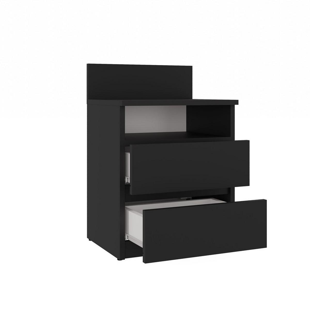 NACHTTISCH Schwarz 40/59/32 - Schwarz, Holzwerkstoff (40/59/32cm) - RAUMHIRSCH FURNITURE