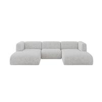 WOHNLANDSCHAFT MIRA-U1 317x179x70 Grau Velours - Schwarz/Grau, Holzwerkstoff/Kunststoff (317/70/179cm) - ALTDECOR