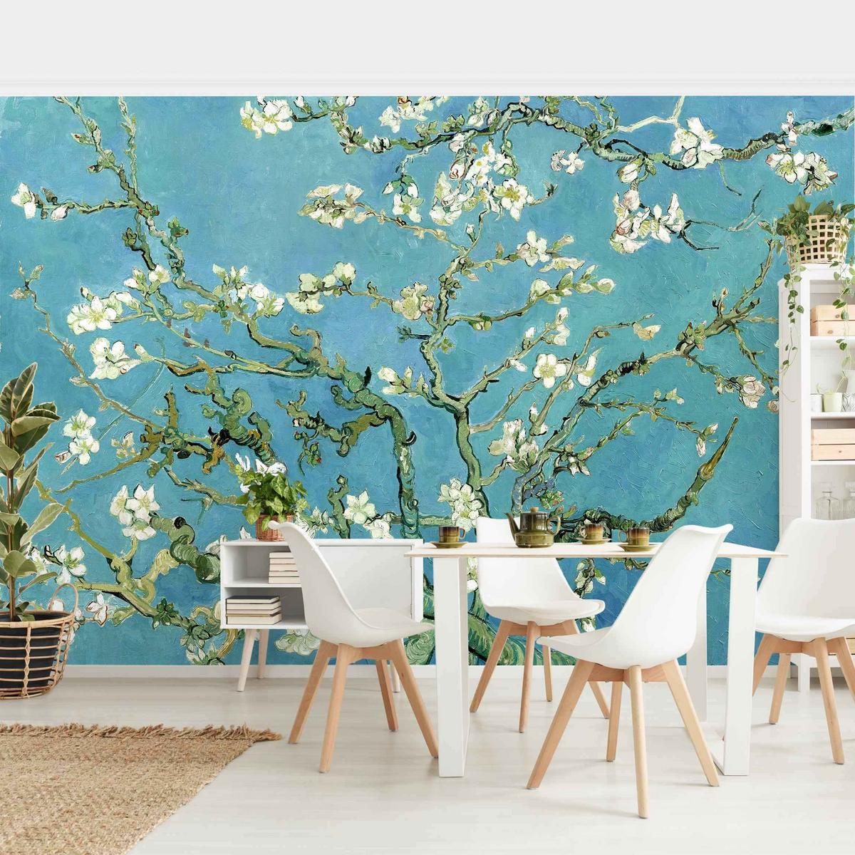 FOTOTAPETE Vincent van Gogh - Mandelblüte 336/225 cm - Blau, Papier (336/225cm) - Bilderwelten