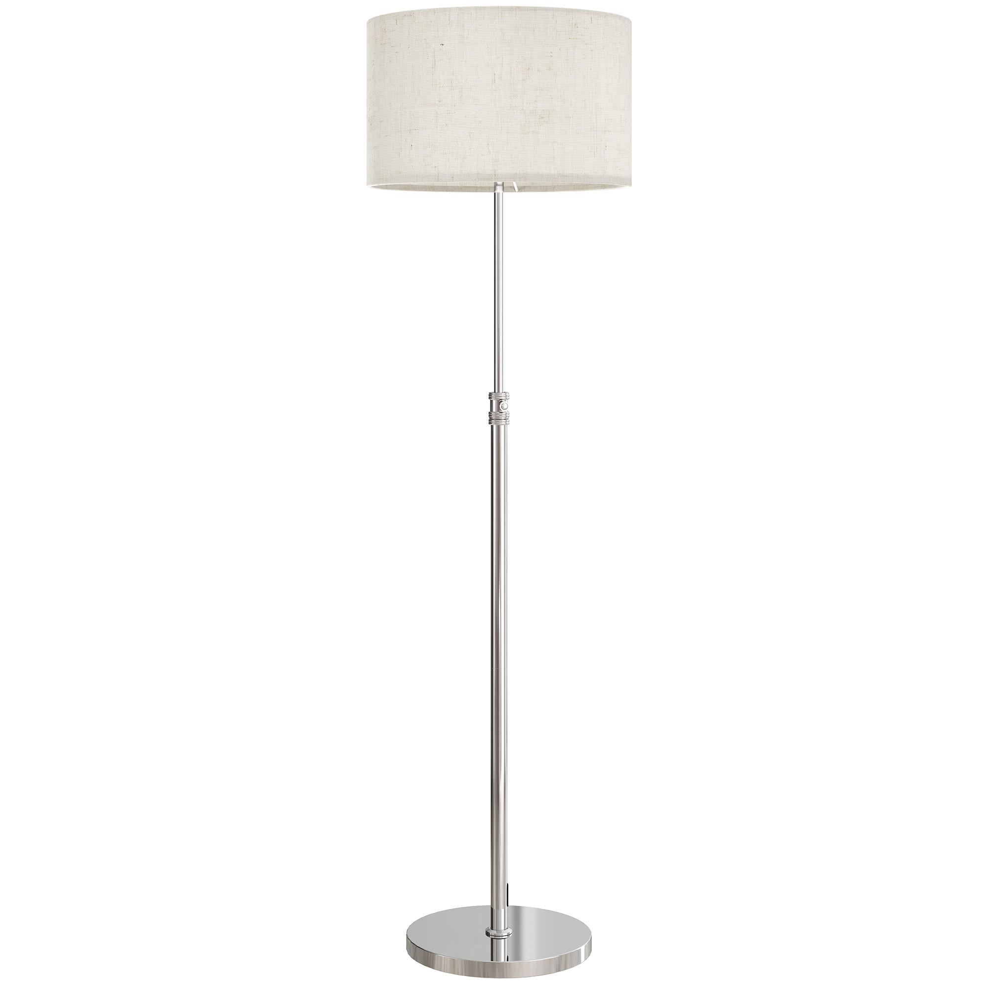 STEHLEUCHTE Stahl Leinenstoff Beige - Beige, Metall (40/40/168cm) - HOMCOM
