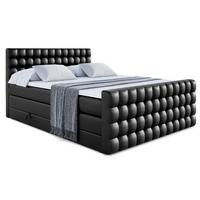 BOXSPRINGBETT VIONE-Z KING - 180 x 200 - H3/H4 - Schwarz Hochglanz - Schwarz Hochglanz, Holzwerkstoff (180/200cm) - ALTDECOR