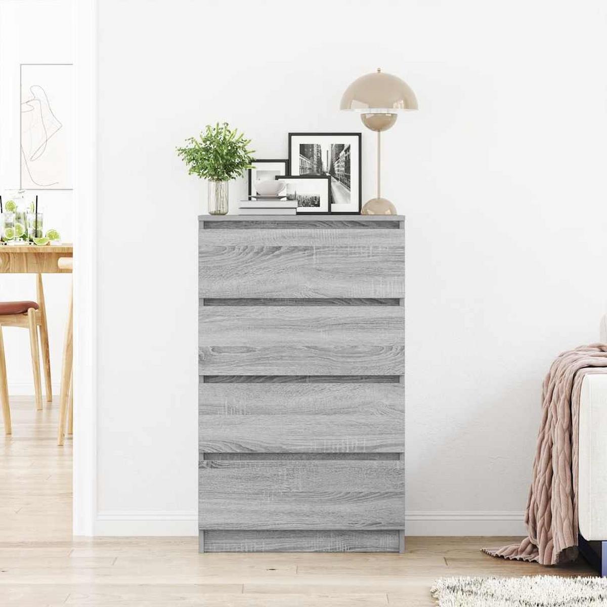 KOMMODE Salazar 60/35/98.5 cm - Grau, Holzwerkstoff (60/98.5/35cm) - Nettlife