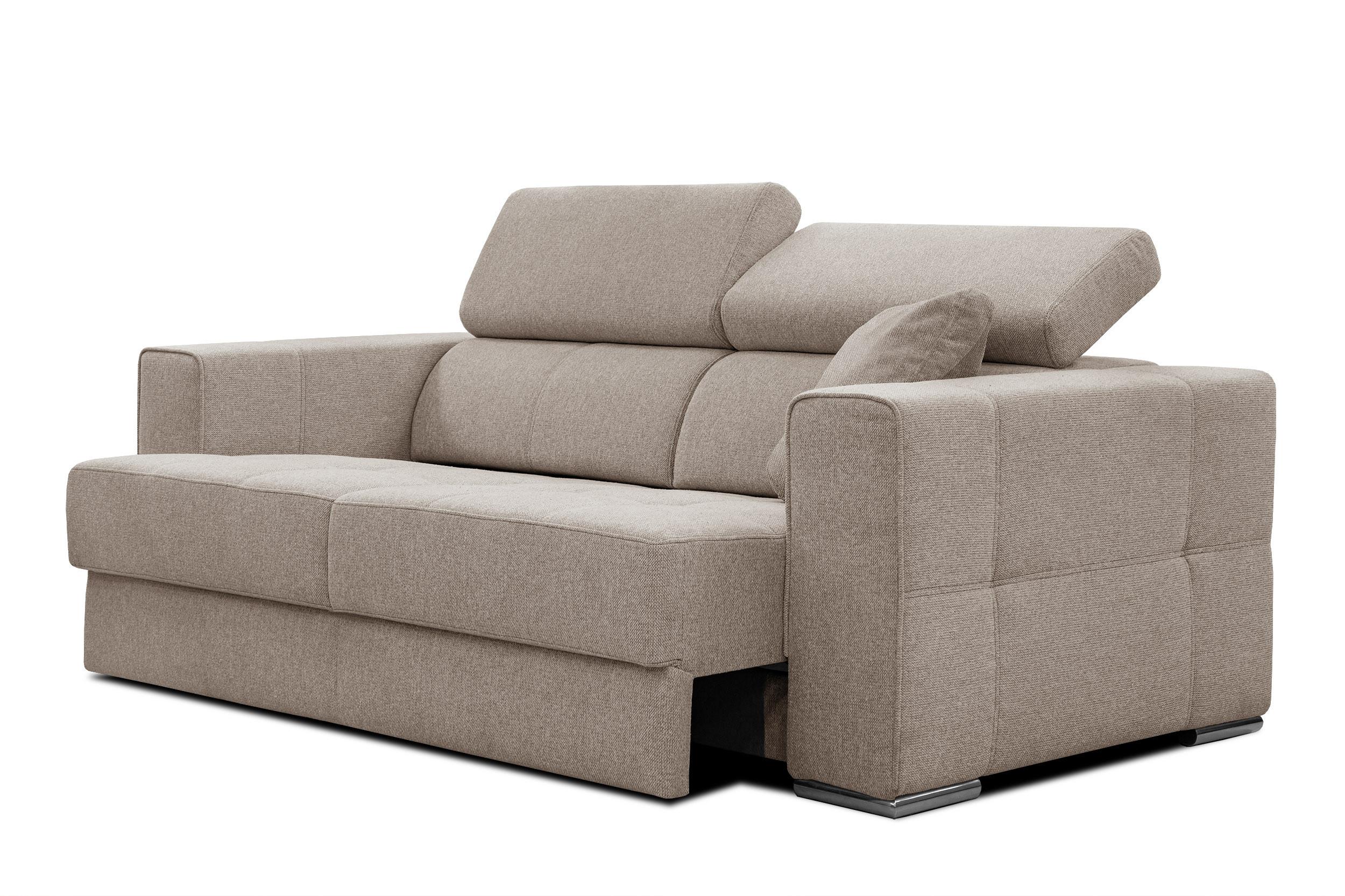 SOFA QUARTZ 3-Sitzer mit Ausziehsitz, taupe - Taupe, Holzwerkstoff/Textil (202/80/102cm) - Wozimo