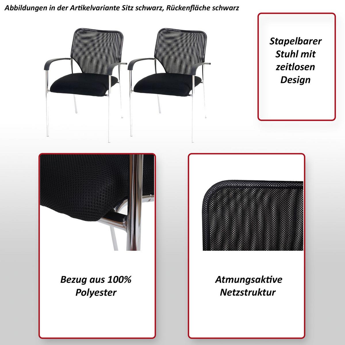 BESUCHERSTUHL Schwarz - Schwarz, Textil (55/83/60cm) - MCW