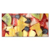 WANDUHR aus Glas 60x30 cm - Obstsalat - Multicolor, Glas (60/30/0.4cm) - TULUP