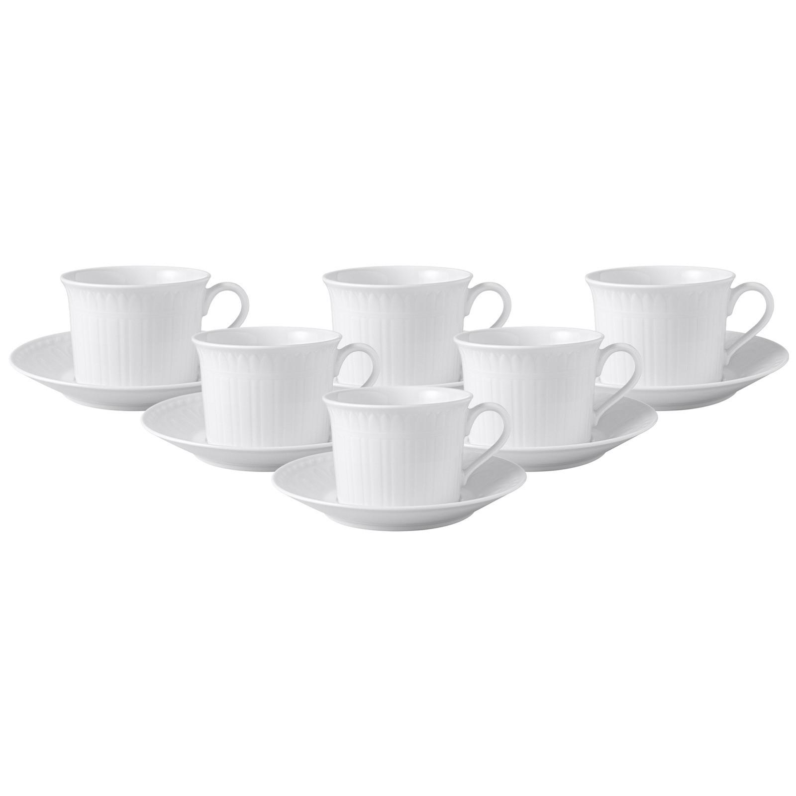 ESPRESSOTASSEN MIT UNTERTASSEN Cellini weiß 100 ml 6er Set - Weiß, Keramik (2/2/2cm) - Villeroy & Boch