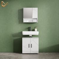 BADMÖBEL-SET Ronco Weiß Hochglanz 2 Teile, Unterschrank 60 cm - Weiß Hochglanz, Holzwerkstoff (60/81/30cm) - Livinity®