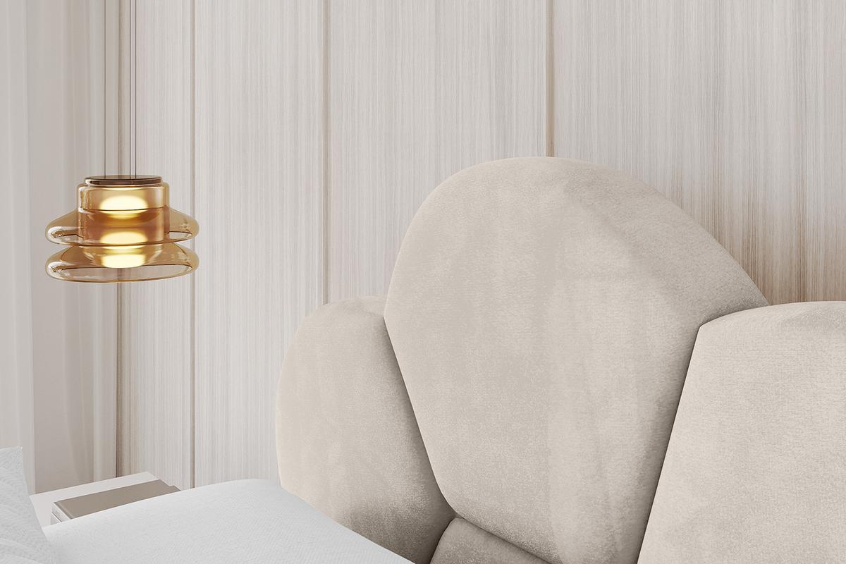 POLSTERBETT mit Bettkasten und Lattenrost, Bett mit Matratze H3/H4 - LANA 180x200 Beige - Beige, Holzwerkstoff/Textil (180/200cm) - ALTDECOR