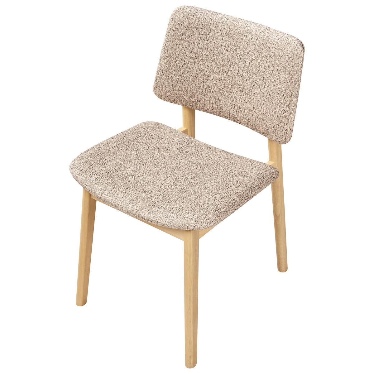 ESSZIMMERSTUHL 2er-Set Bouclé Hellbraun/Taupe Blane - Taupe, Holz (48/79/52cm) - Beliani