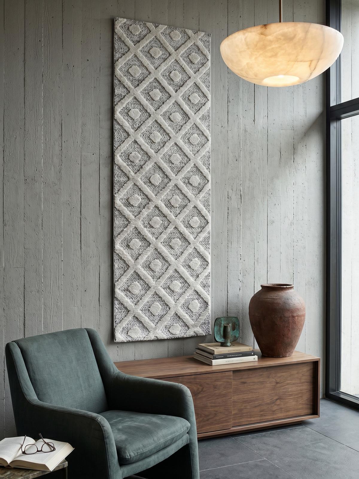 TEPPICH Hochflor EISACK in Grau, geometrisch, aus Polypropylen, 80 x 250 cm - Grau, Textil (250/80cm) - KADIMA DESIGN