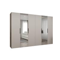 DREHTÜRENSCHRANK 202/300/52 6-türig - Kaschmir/Schwarz, Holz (300/202/52cm) - MÖBEL KRYSPOL