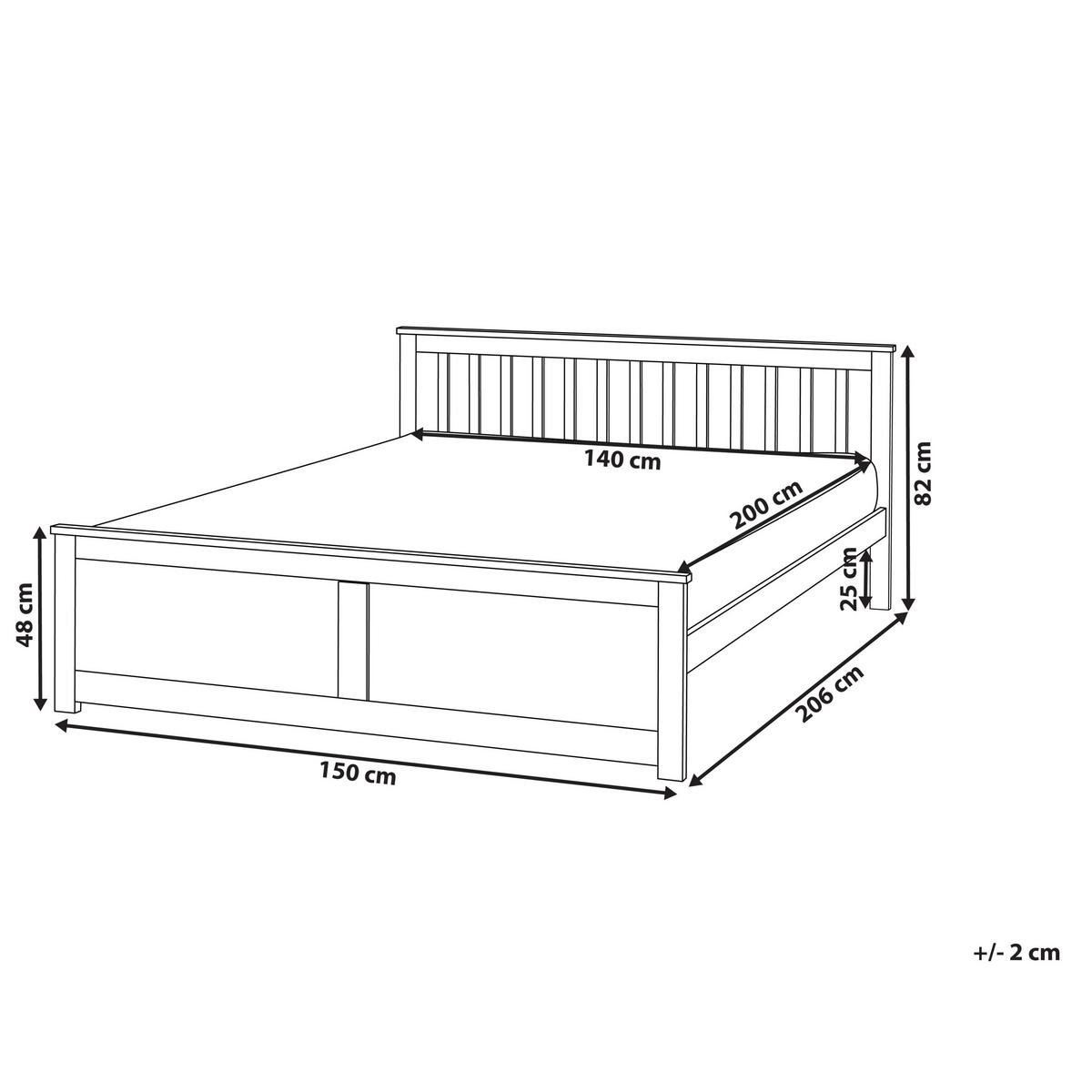 BETT mit Lattenrost 140x200 cm Weiß Olendon - Weiß, Holz (140/200cm) - Beliani