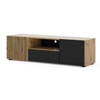 TV LOWBOARD Artisan Eiche, Schwarz 150/42/42 - Schwarz, Holzwerkstoff (150/42/42cm) - RAUMHIRSCH FURNITURE
