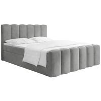 BOXBETT Serenity mit Bettkasten, Samt Grau 120x200 cm – inkl. H4 Taschenfederkern Matratze & Foam Topper - Schwarz/Grau, Holz/Holzwerkstoff (120/200cm) - WFL GROUP