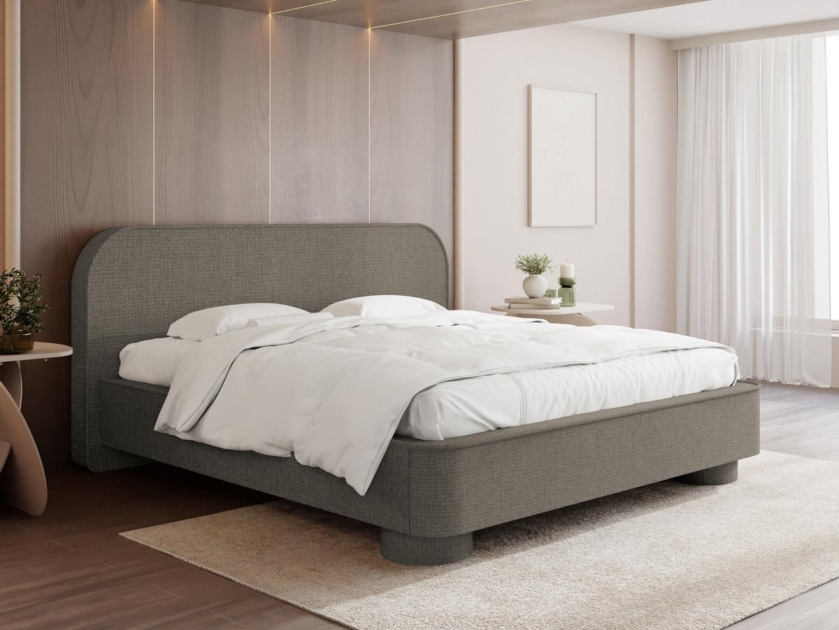 POLSTERBETT Aurora mit Bettkasten, Lattenrost & gepolsterten Füßen in Taupe Chenille 140x200 cm - Taupe/Beige, Holzwerkstoff/Textil (140/200cm) - WFL GROUP