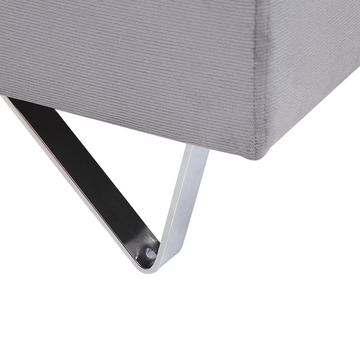 ECKSOFA Cord Grau rechtsseitig Lunner - Grau, Textil (266/180cm) - Beliani