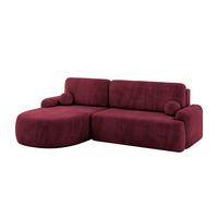 ECKSOFA mit Schlaffunktion und Bettkasten LIRA-L - 264x172x89 Bordeauxrot - Bordeaux, Holzwerkstoff/Textil (264/172cm) - ALTDECOR