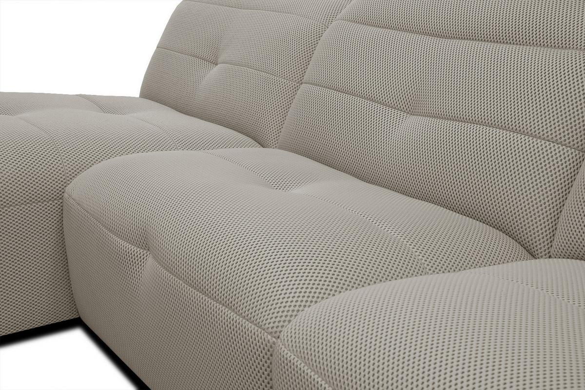 ECKSOFA TRENTO 4-Sitzer, beige - Beige/Schwarz, Holzwerkstoff/Kunststoff (165/262cm) - Wozimo