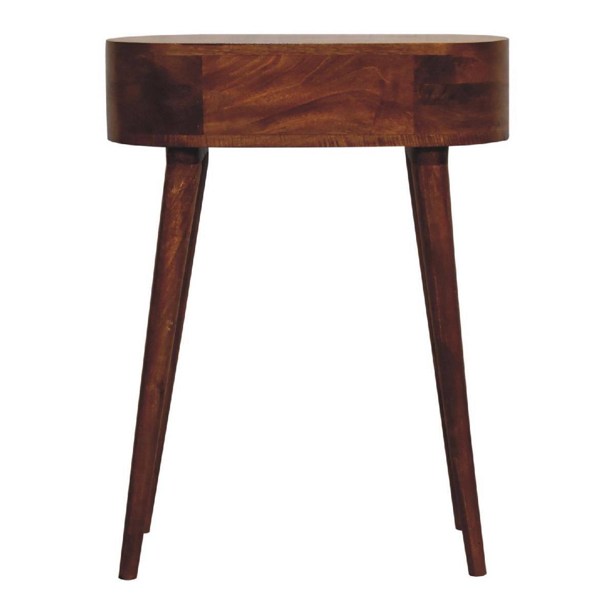 KONSOLE Massivholz Mini Albion Kastanienbraun, 1 Schublade, Dunkelbraun - Dunkelbraun/Messingfarben, Holz/Metall (30/60/78cm) - Artisan Furniture