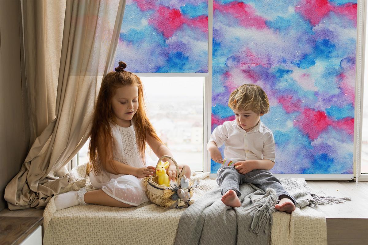 INNENROLLO - Fensterrollo - Rollo - 110x140 cm - Galaxis - Blau, Kunststoff (110/140/0.5cm) - TULUP