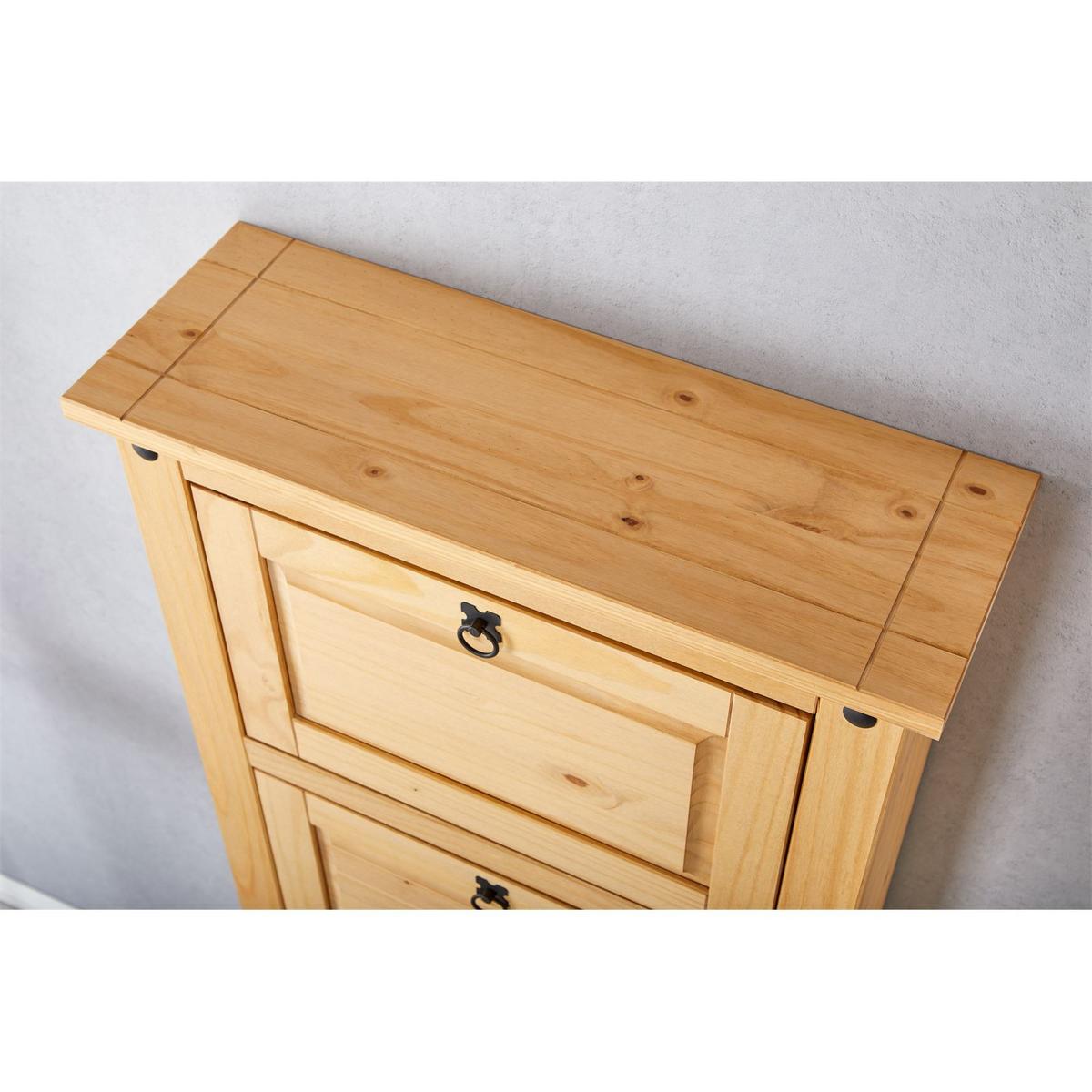 MEXIKO MÖBEL SCHUHSCHRANK TEQUILA - Kieferfarben, Holz (73/177/26cm) - IDIMEX